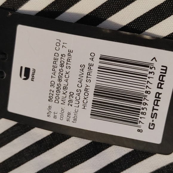 🌻NEW Men's G- Star Raw Elwood 5622 3D Tapered Lucas Canvas Hickory Strip - Picture 3 of 12